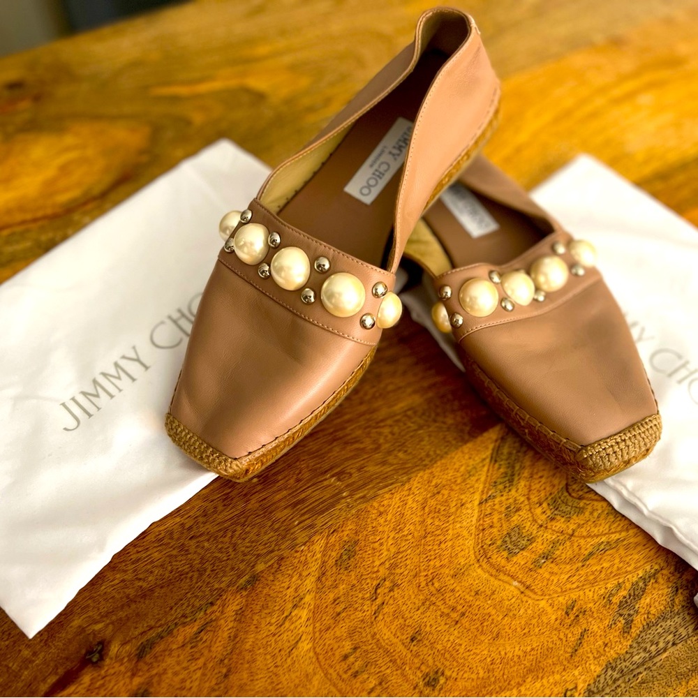 Jimmy Choo | Plain Toe Round Toe Rubber Sole Casual Style Blended Fabrics